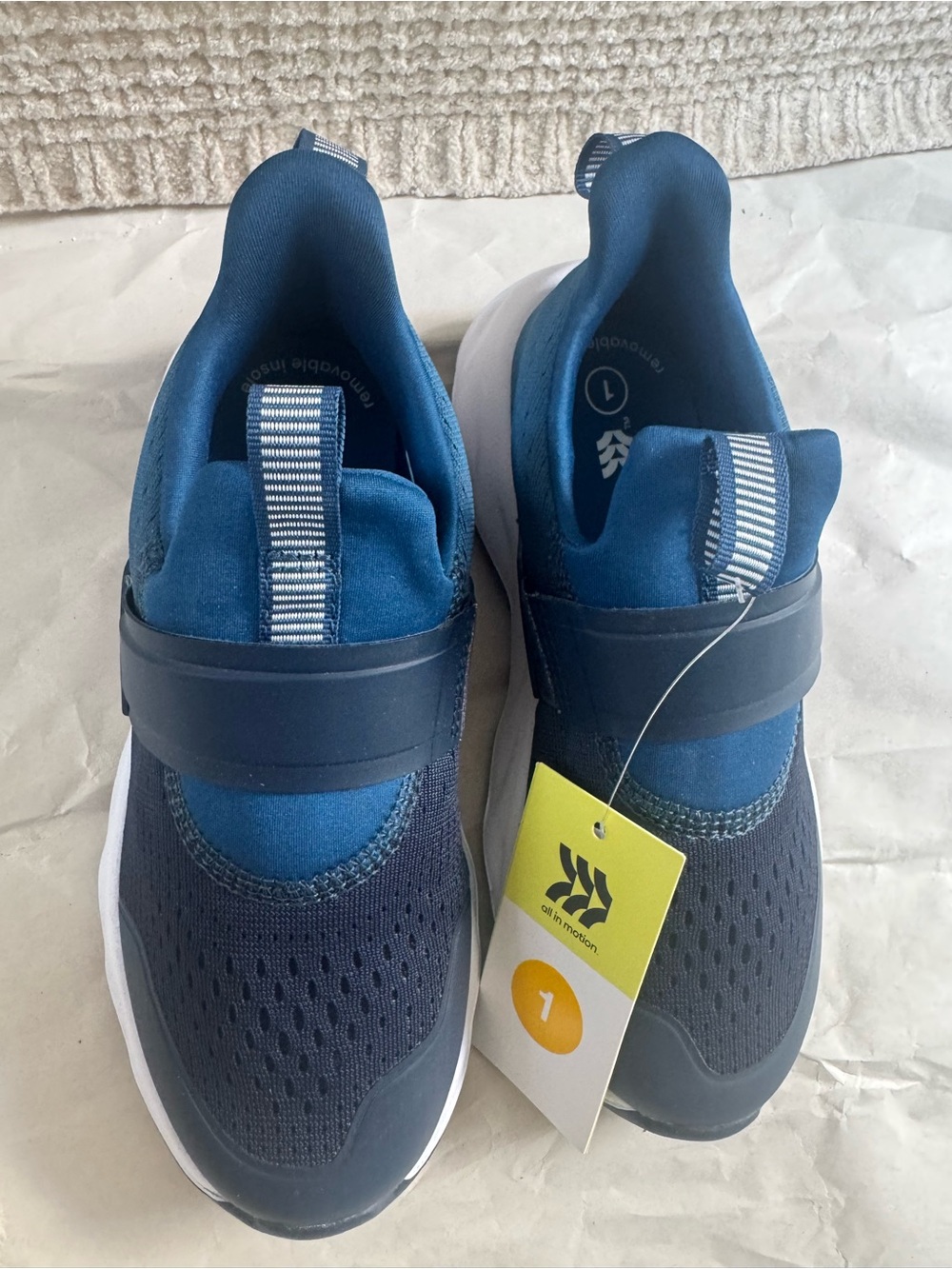 all in motion Navy and Blue Slip-On Kids Sneakers